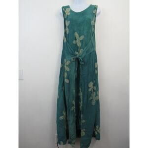 Las Manos XL Blue Floral Dress Adjustable Sleeveless Maxi Tank Dress